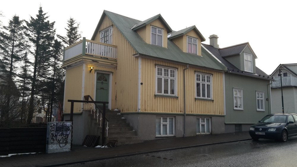 A yellow house in downtown Reykjavik