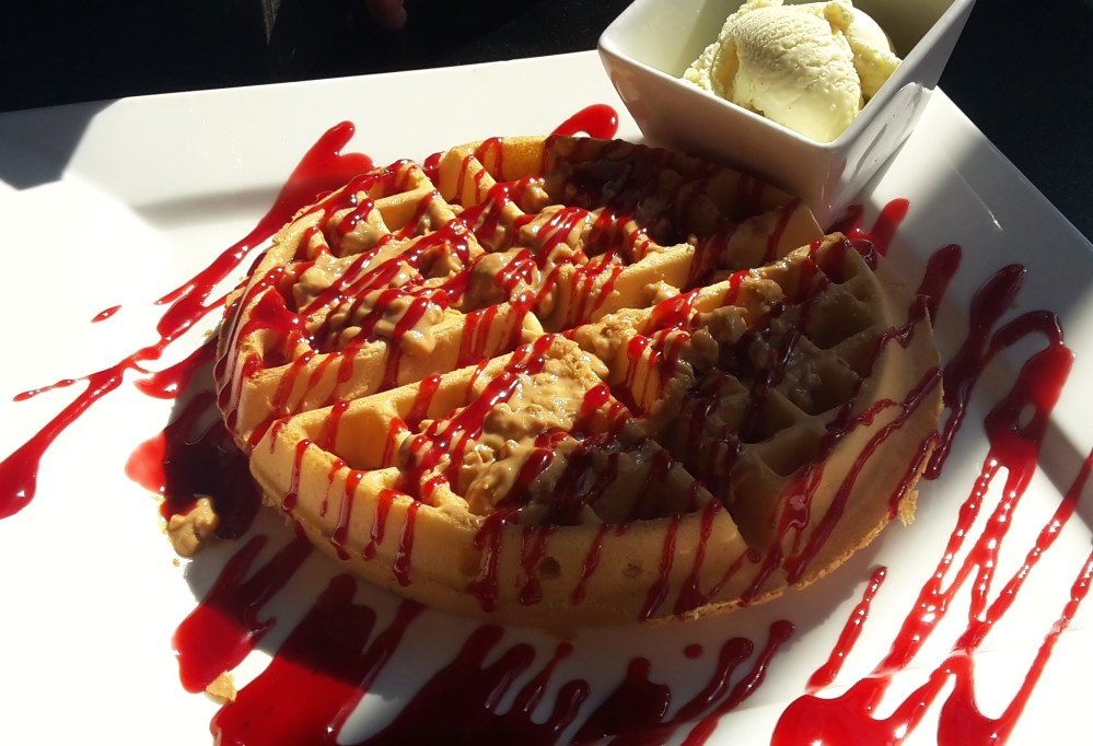PB&J waffles with ice cream at Creams, Brighton