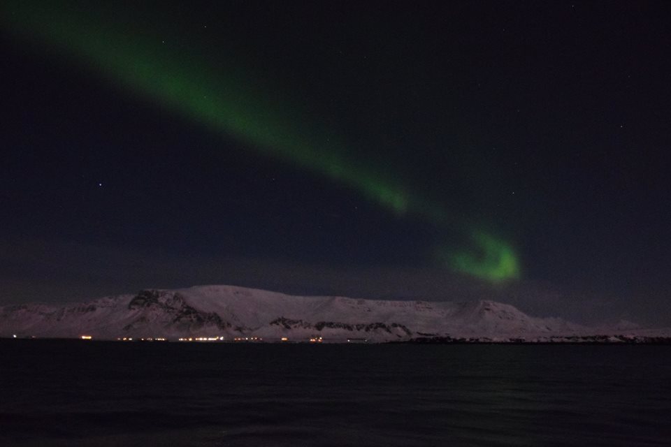 Northern Lights over Reykjavik, Iceland