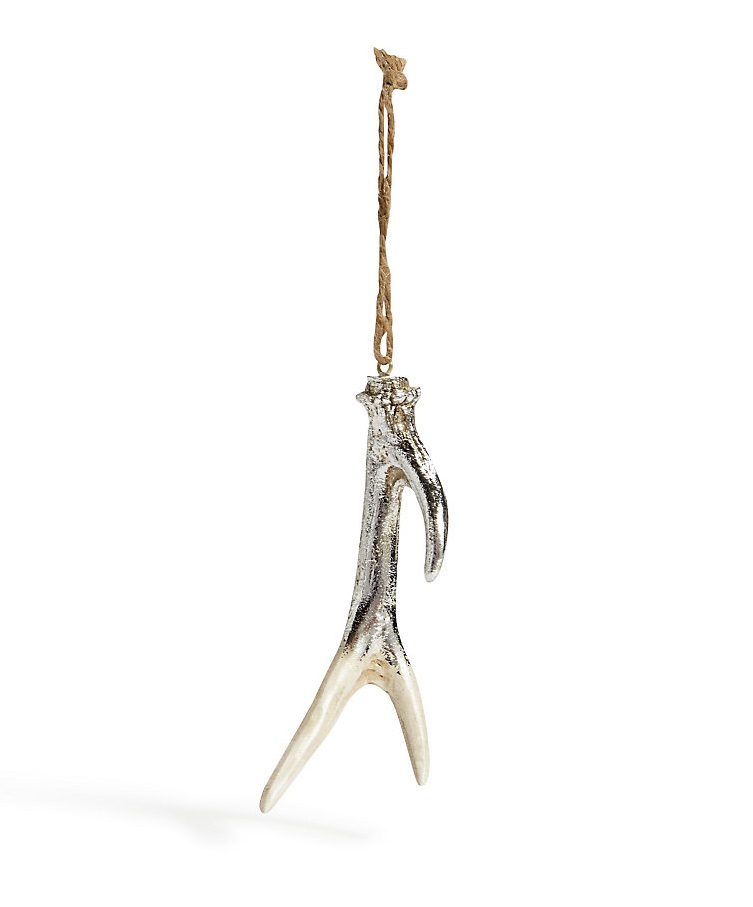 M&S silver antler Christmas decoration