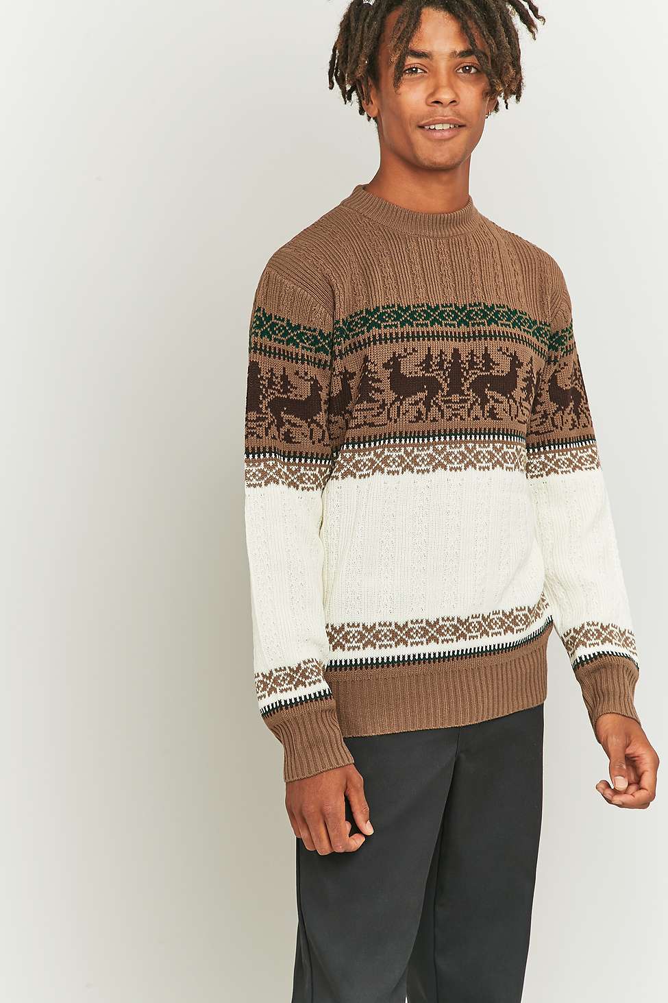 Brown reindeer jumper from Urban Outfitters