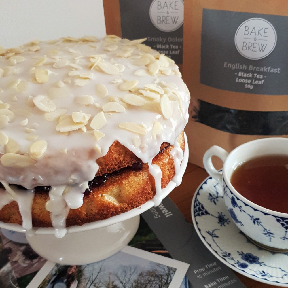 Bake & Brew box cherry bakewell and oolong tea